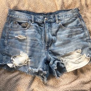 AE high waisted denim shorts